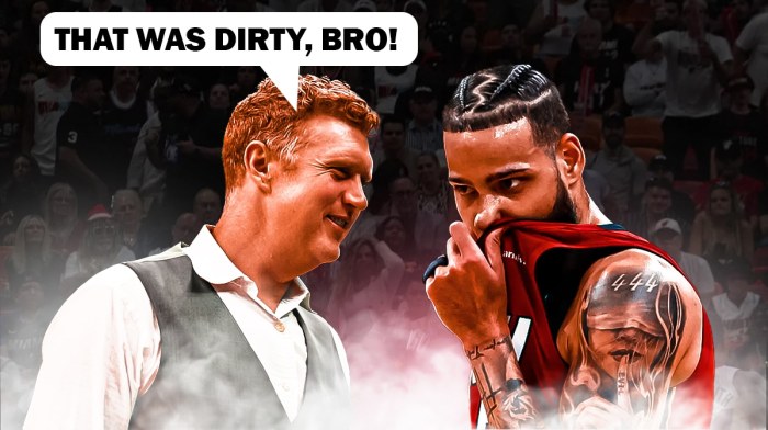 Brian Scalabrine tells Caleb Martin "that was dirty, bro!"