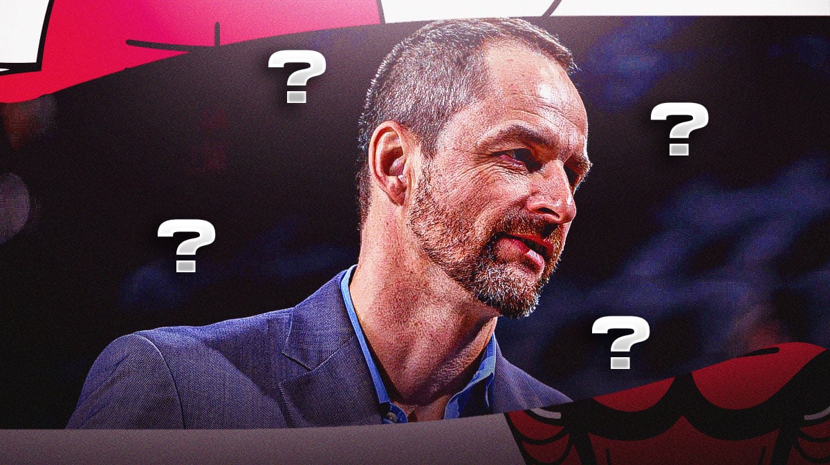 Arturas Karnisovas, Bulls logo. Question marks all around
