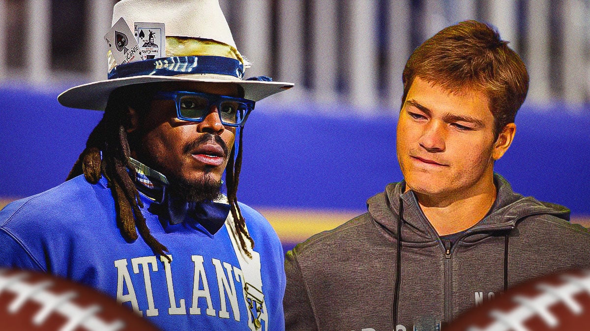 Cam Newton and Drake Maye