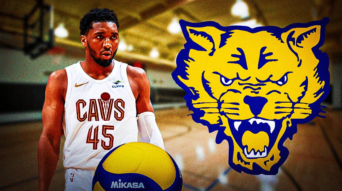 Cleveland Cavaliers star Donovan Mitchell takes a break from the playoffs to show his support for Fort Valley State's men's volleyball team.