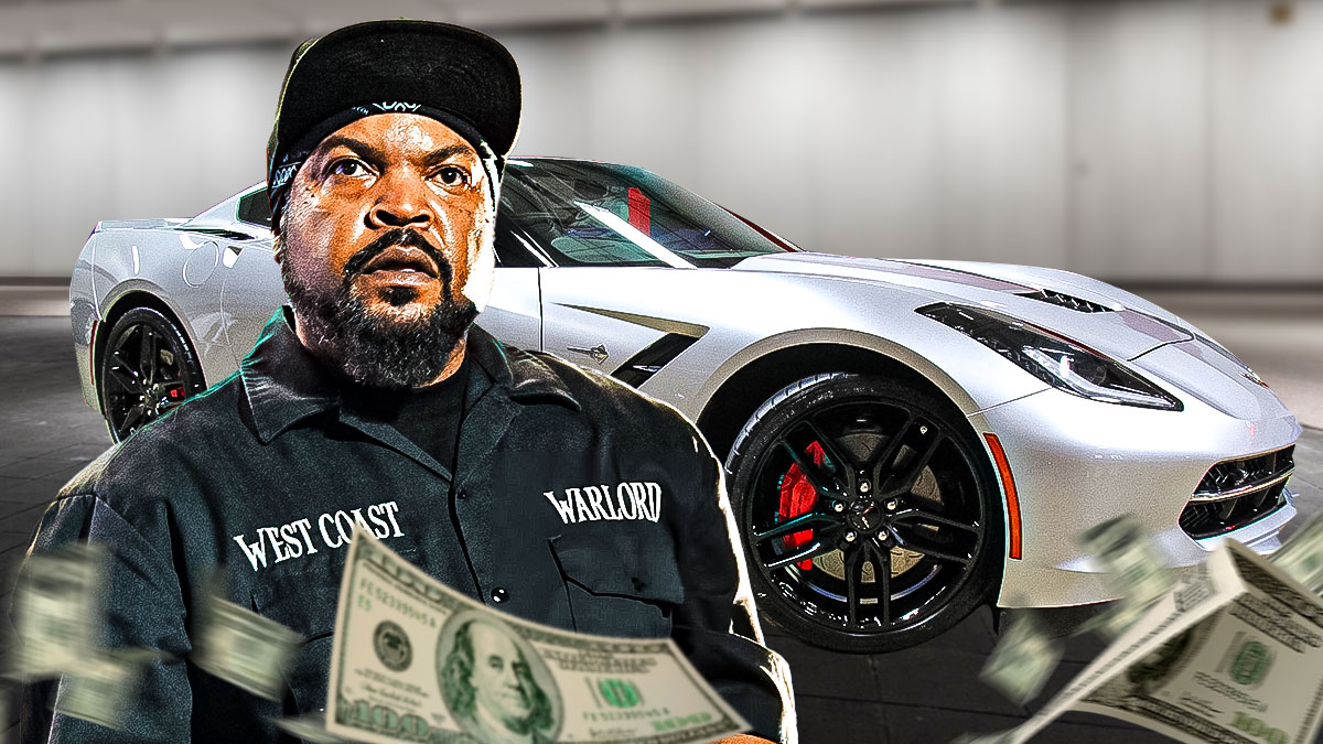 Ice Cube in front of a car from his collection.