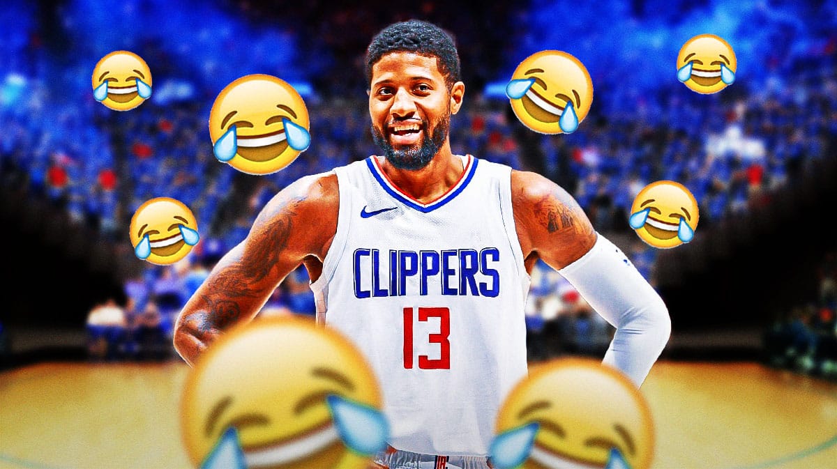 Paul George laughing. Cry laughing emojis