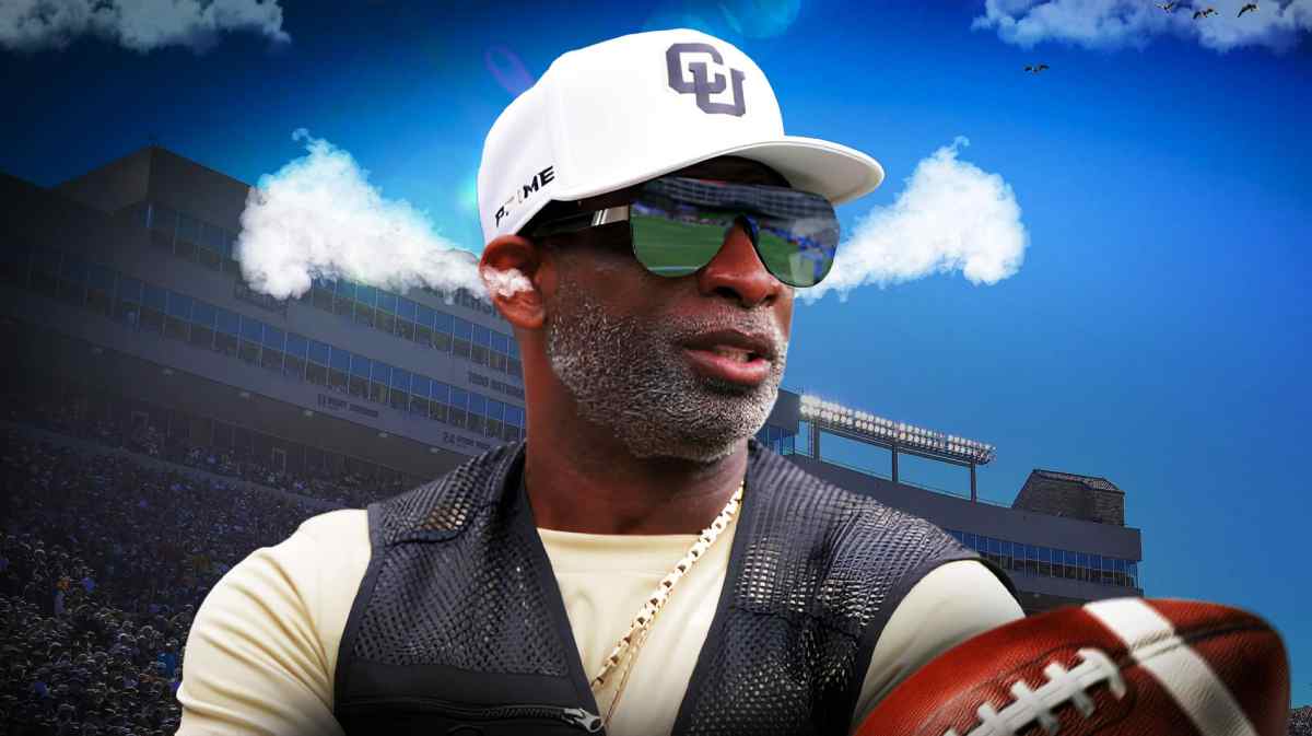 Deion Sanders looking angry with steam coming out of his ears