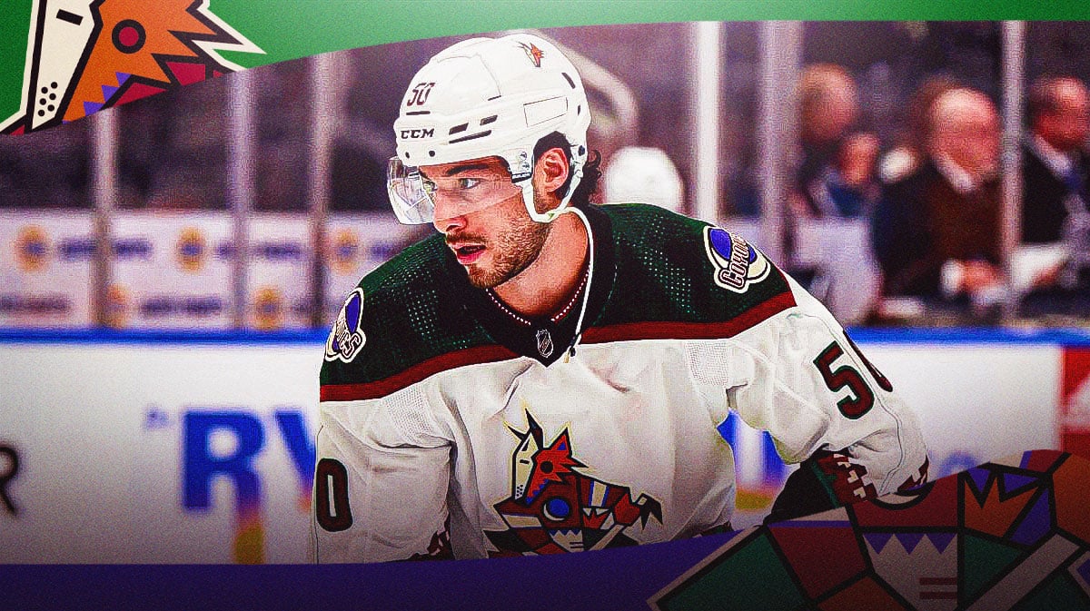 Coyotes star Sean Durzi scoring the team's final goal amid relocation.