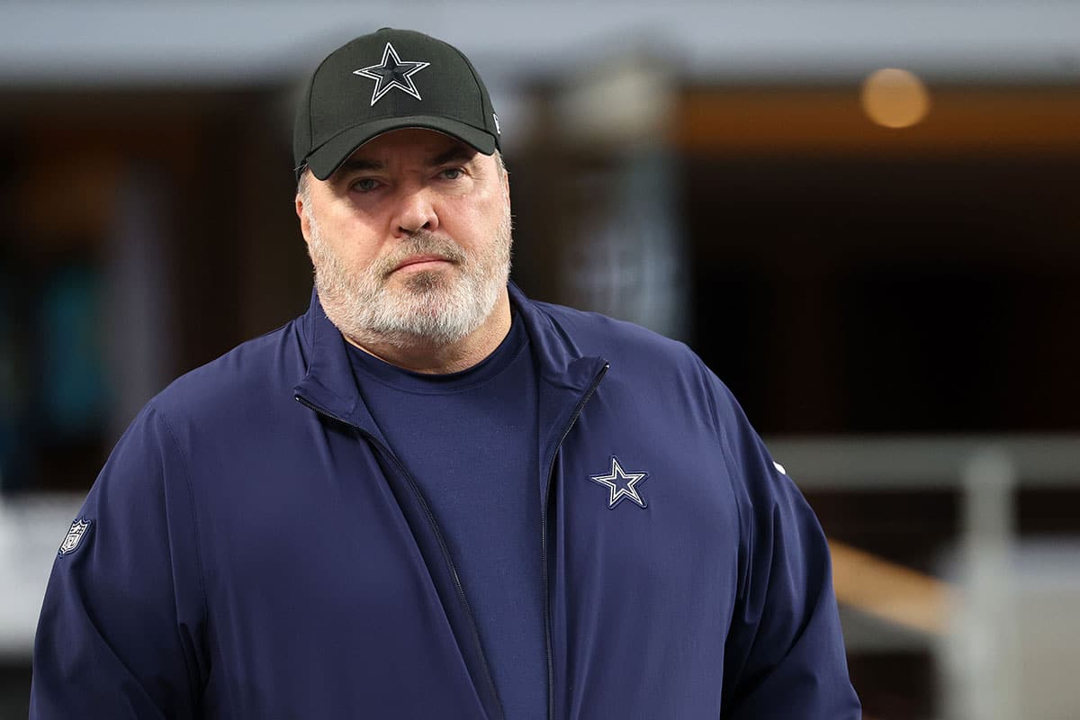 Dallas Cowboys head coach Mike McCarthy before the 2024 NFC wild card game against the Green Bay Packers at AT&T Stadium.