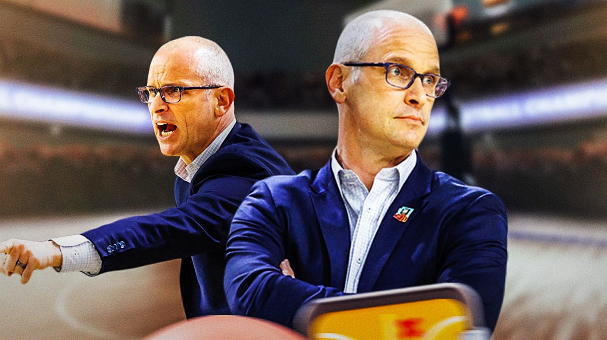 Dan Hurley, UConn basketball, Huskies, Dan Hurley UConn, Dan Hurley NBA, Dan Hurley with UConn basketball arena in the background