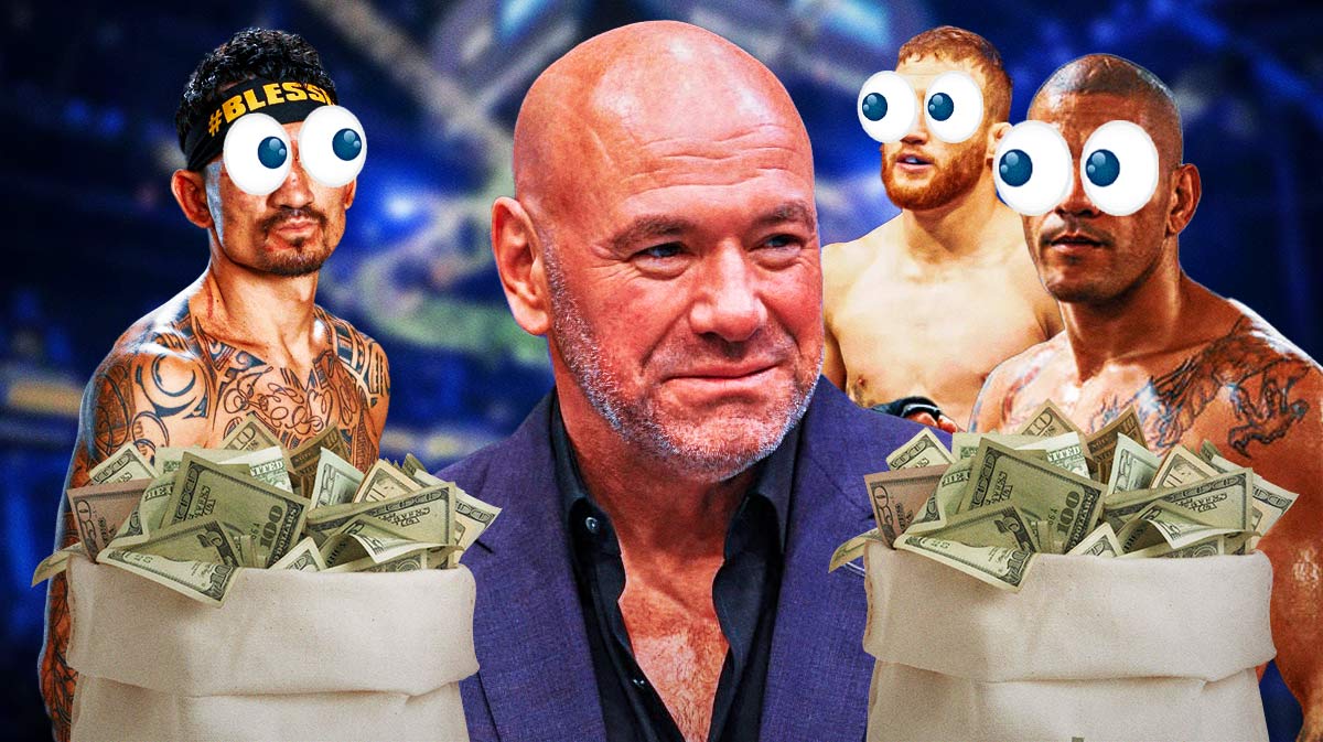 UFC's Dana White, Max Holloway, Justin Gaethje, and Alex Pereira