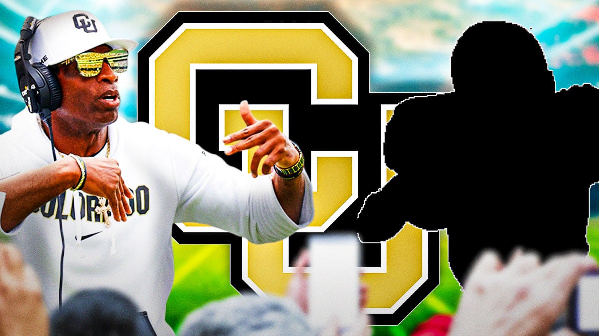 Deion Sanders looking at a silhouette running back