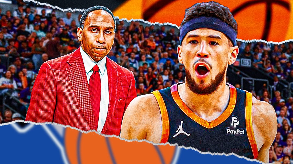 Stephen A. Smith and Phoenix Suns player Devin Booker
