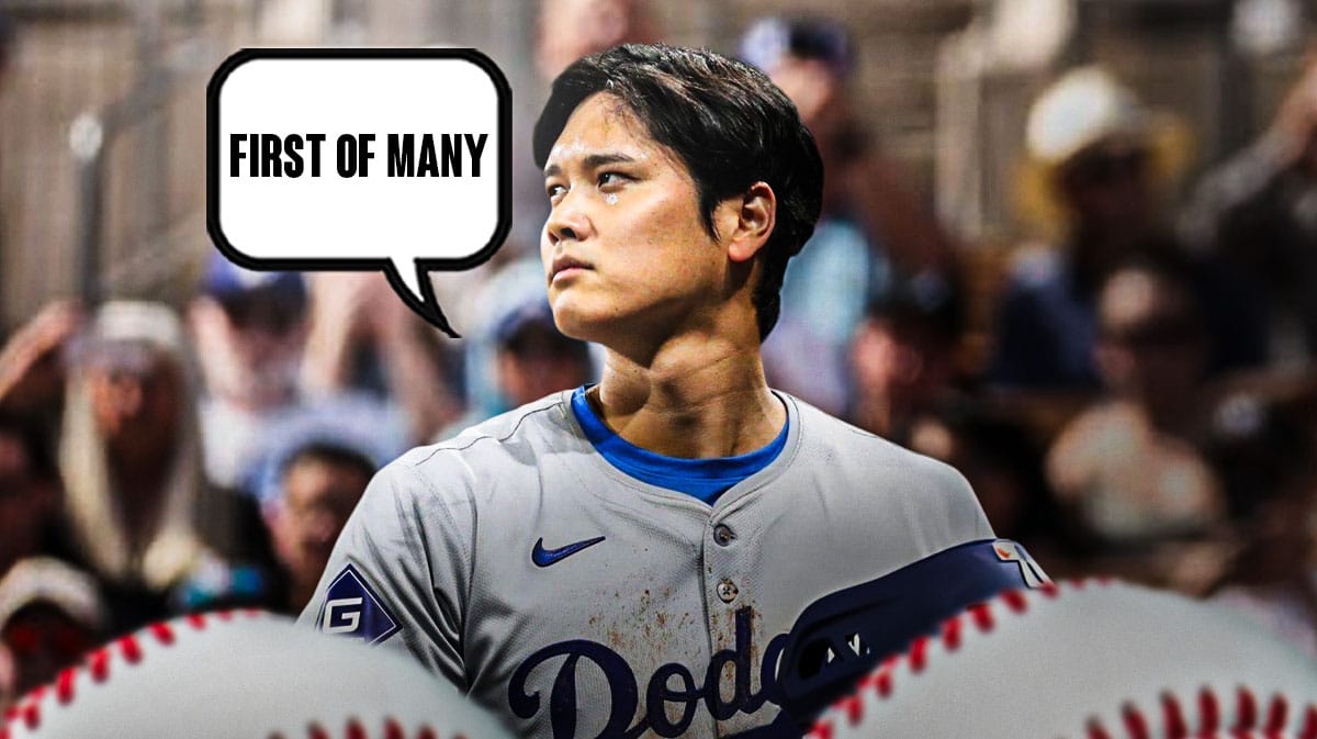 Shohei Ohtani saying "First of many"