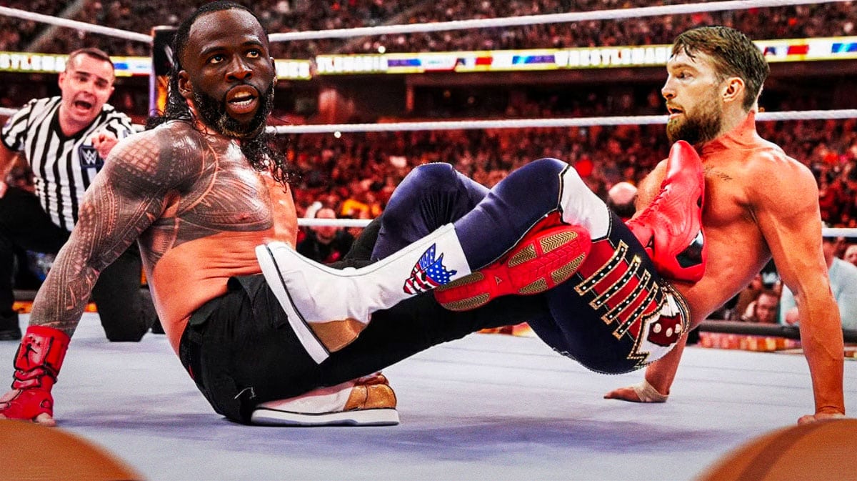 Draymond Green (Warriors) as Roman Reigns and Domantas Sabonis (Kings) as Cody Rhodes