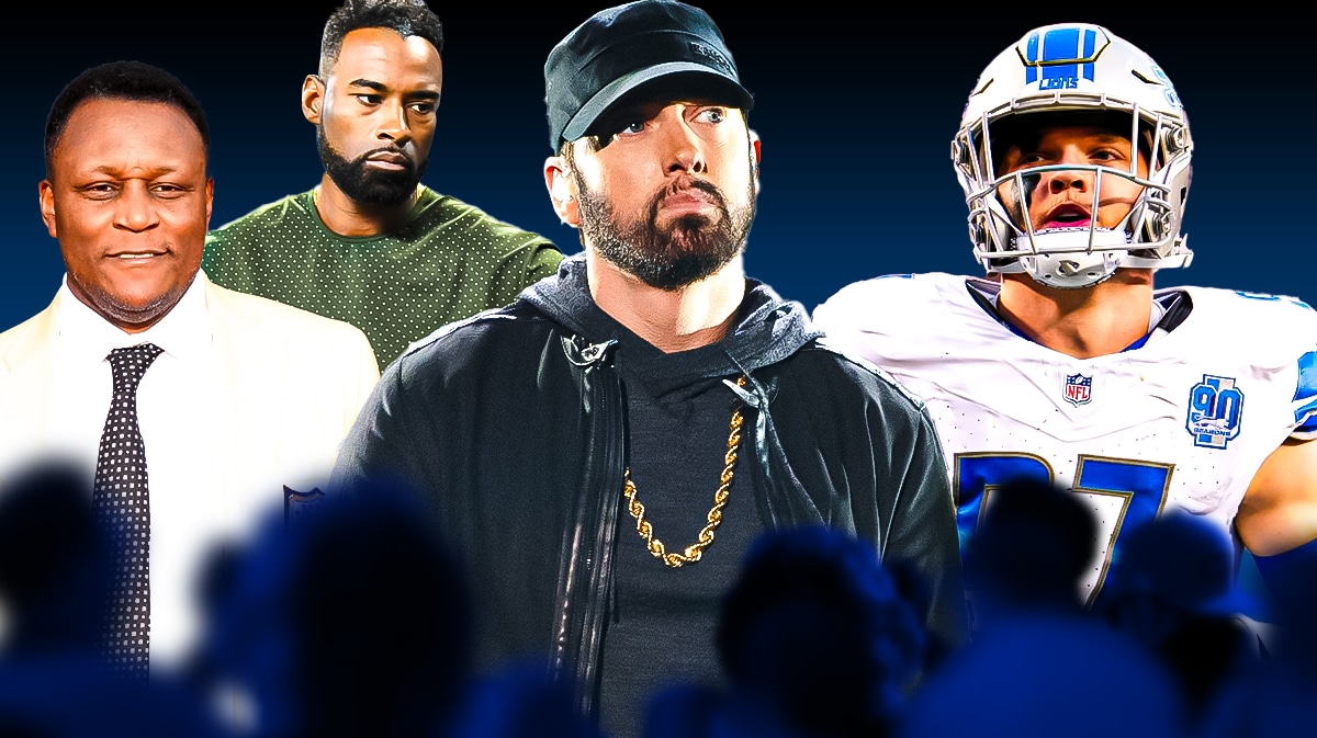 Barry Sanders, Calvin Johnson, Eminem, and Aidan Hutchinson