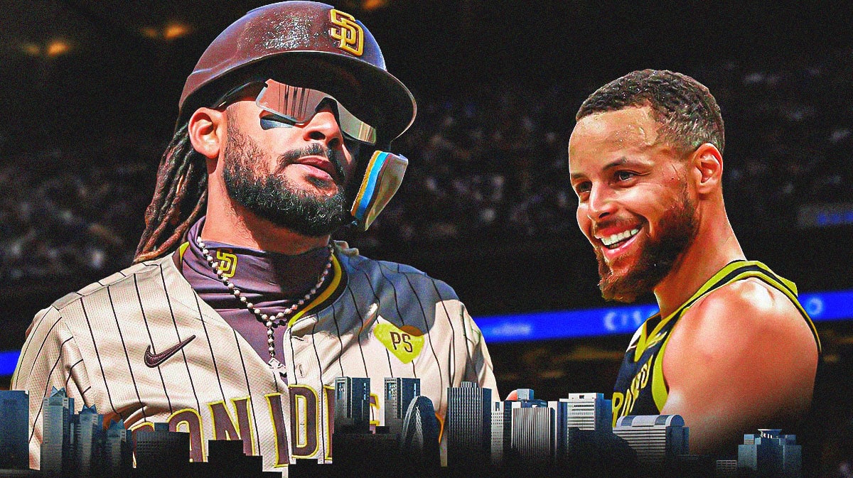 Fernando Tatis Jr. and Stephen Curry, Tatis Jr. wears Curry's custom cleats