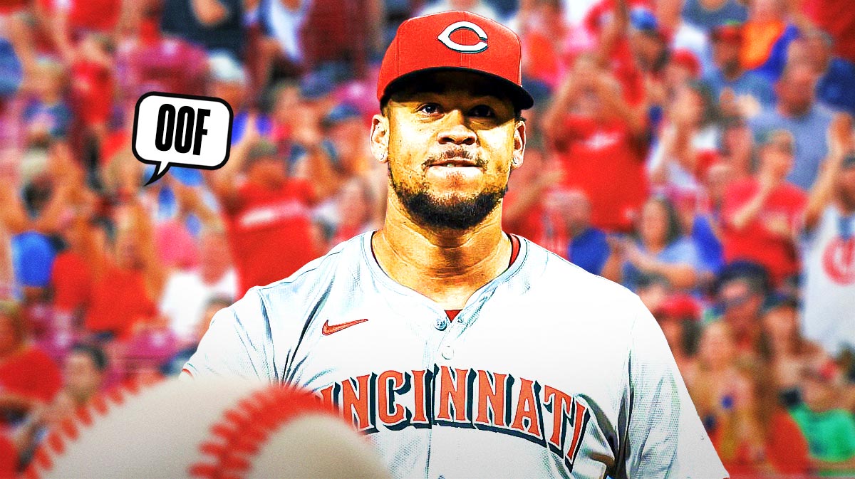 Cincinnati Reds pitcher Frankie Montas, Reds fans saying "oof" in background