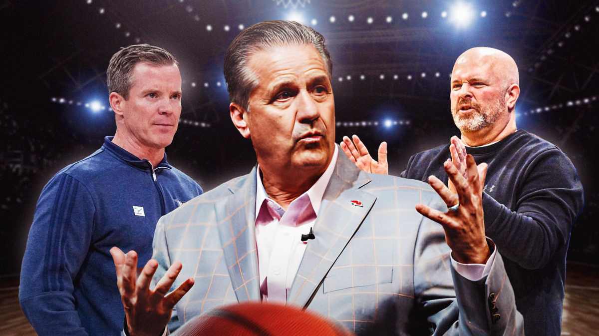 John Calipari, Dusty May, and Josh Schertz