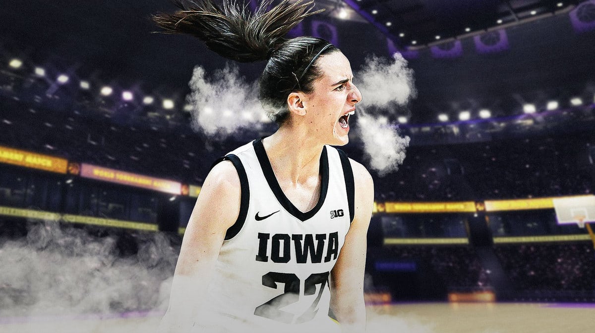 Caitlin Clark with smoke coming out her nose and ears