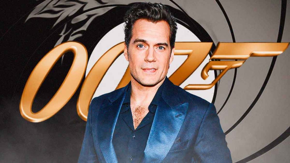 Henry Cavill with James Bond 007 logo.