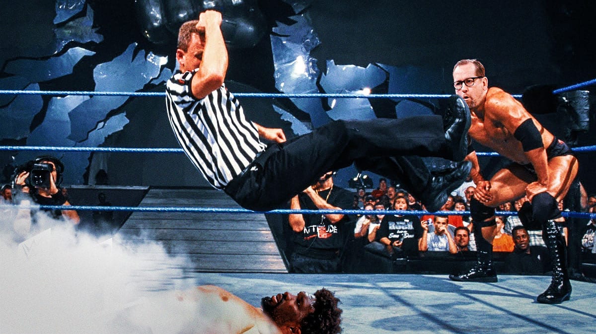 Joel Embiid (76ers) as the guy lying on the canvas, Nick Nurse as The Rock