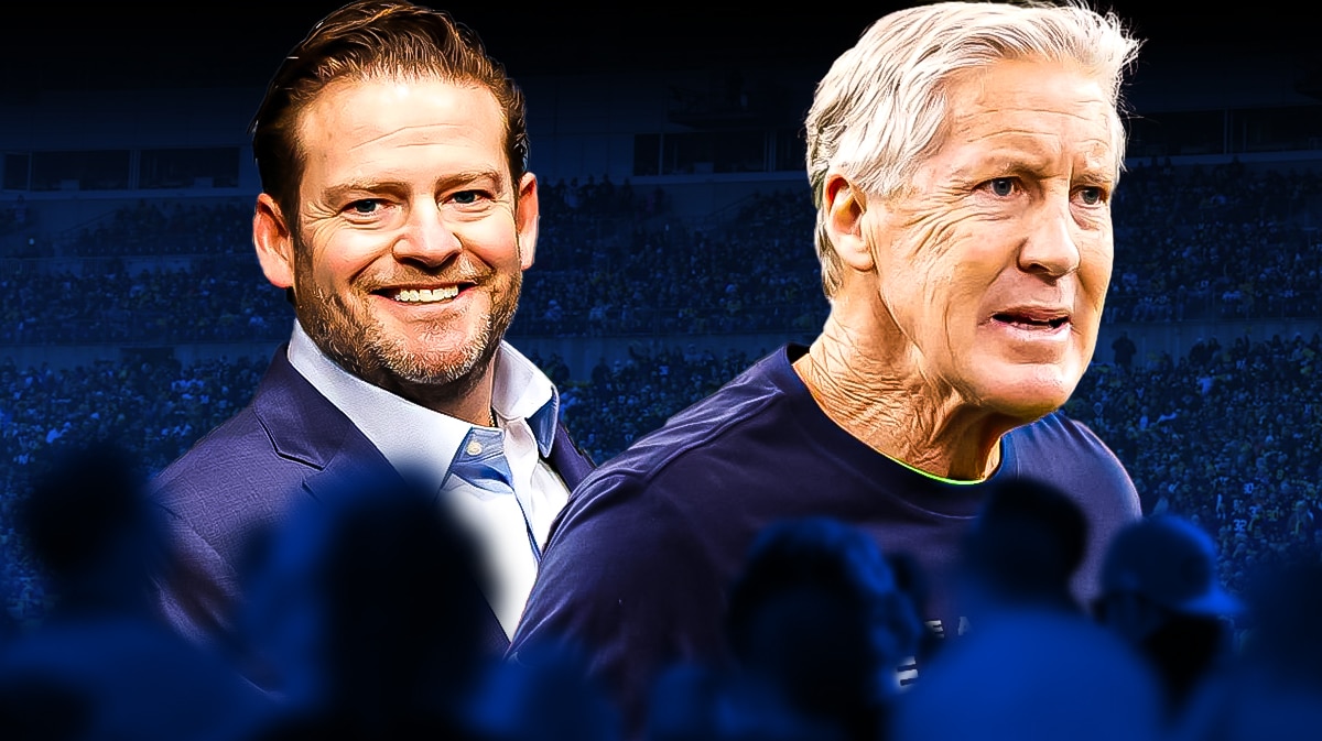 Former Mike Macdonald and Geno Smith mentor Pete Carroll with John Schneider