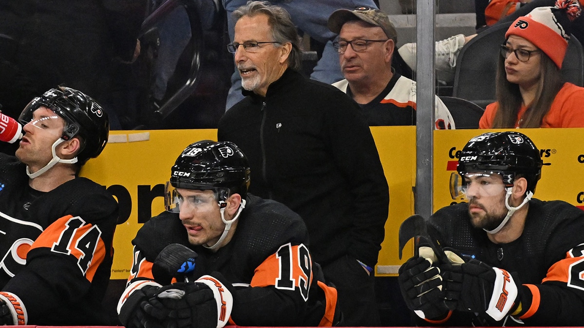 Philadelphia Flyers head coach John Tortorella against the Ottawa Senators during the third period at Wells Fargo Center.