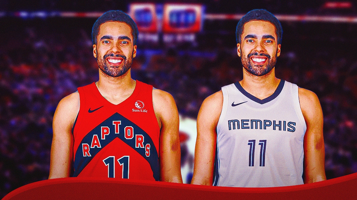 Jontay Porter playing for the Raptors and Grizzlies.