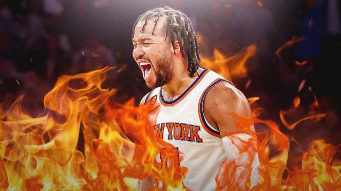 Jalen Brunson surrounded by fire