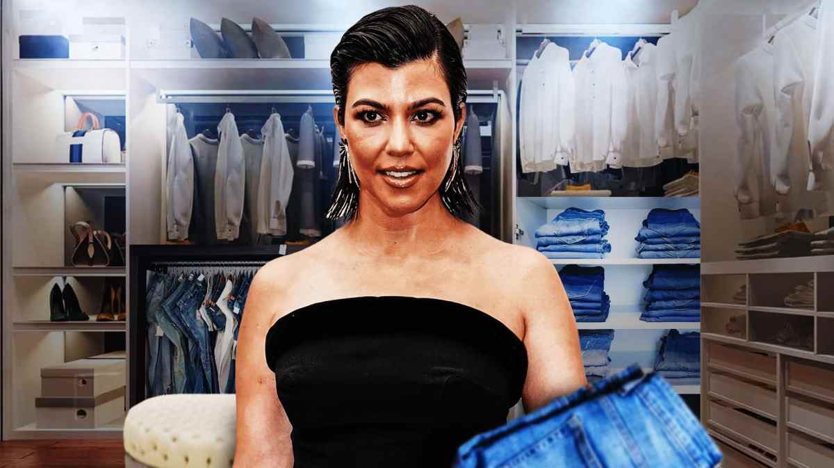 Kourtney Kardashian with jeans around her