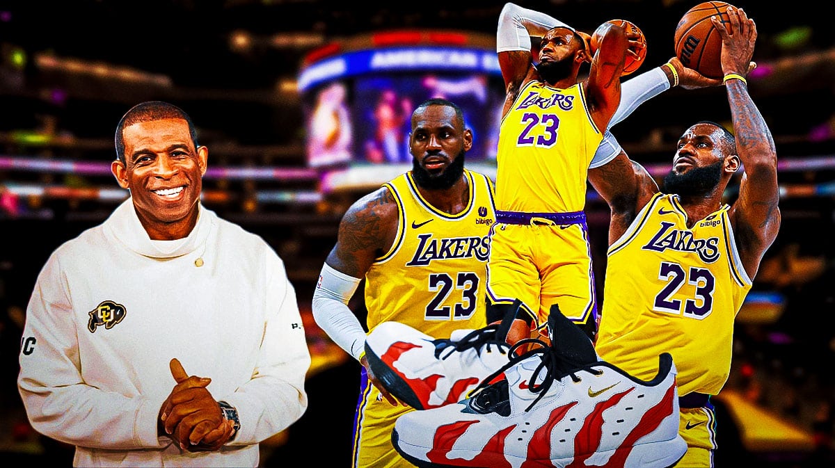 LeBron James wears Deion Sanders' Nike LeBron 21 during NBA Playoffs