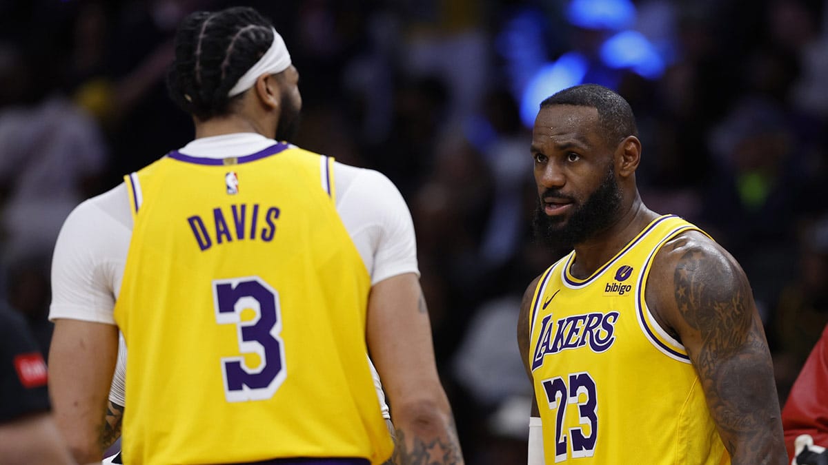Los Angeles Lakers players LeBron James and Anthony Davis