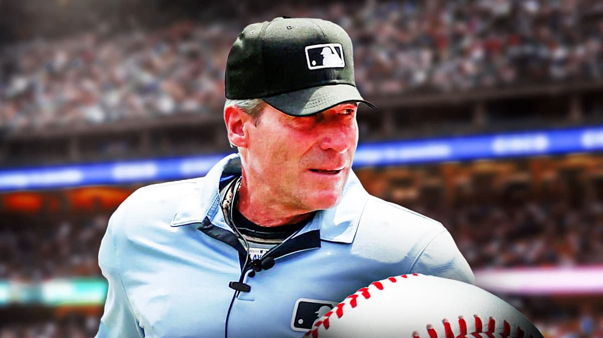 MLB umpire Angel Hernandez looking serious.
