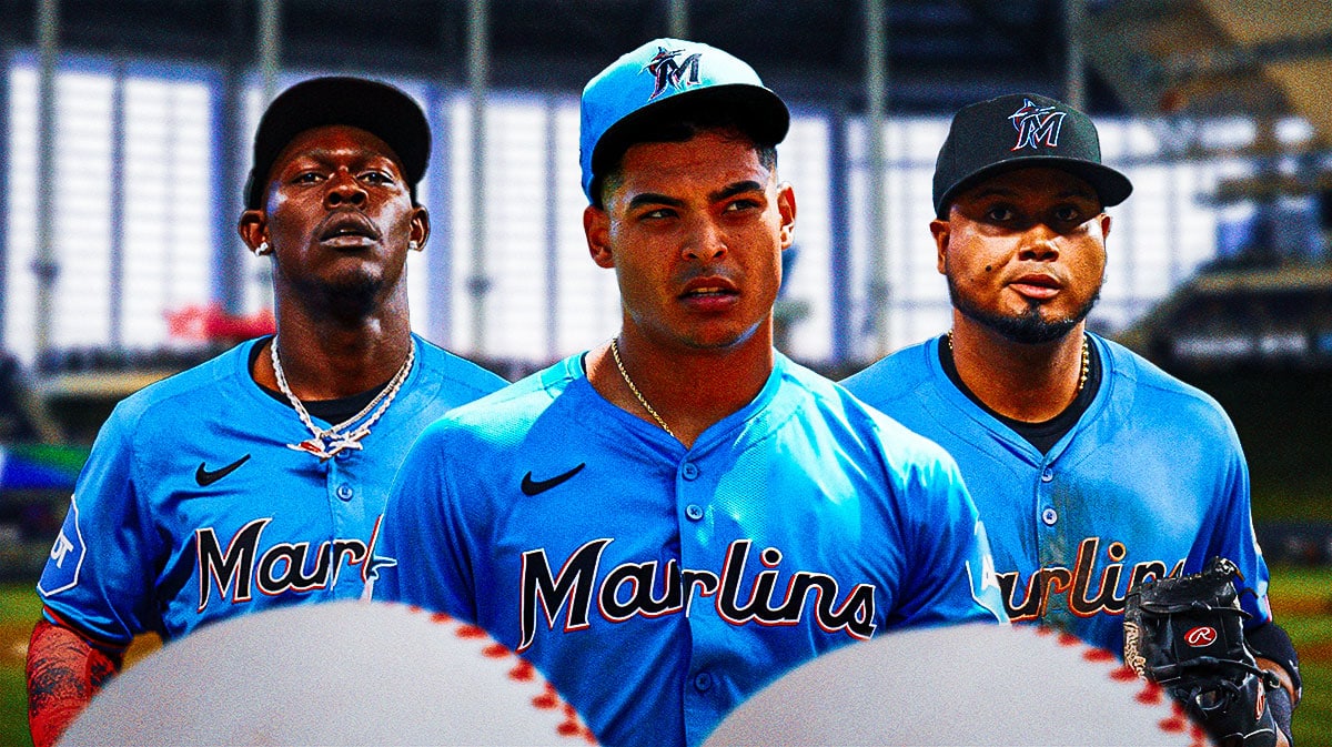 Marlins' Jazz Chisholm Jr, Jesus Luzardo and Luis Arraez