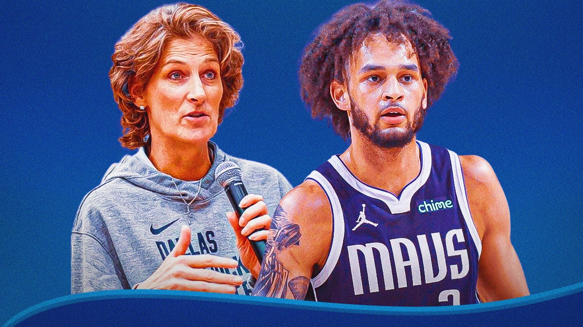 Mavericks' Dereck Lively II and his mother, Kathy Drysdale.