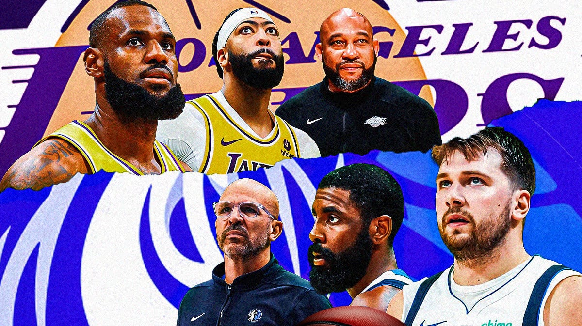 Lakers' LeBron James, Anthony Davis and Darvin Ham next to Mavs' Luka doncic, Kyrie Irving, Jason Kidd [ NBA Power Rankings]