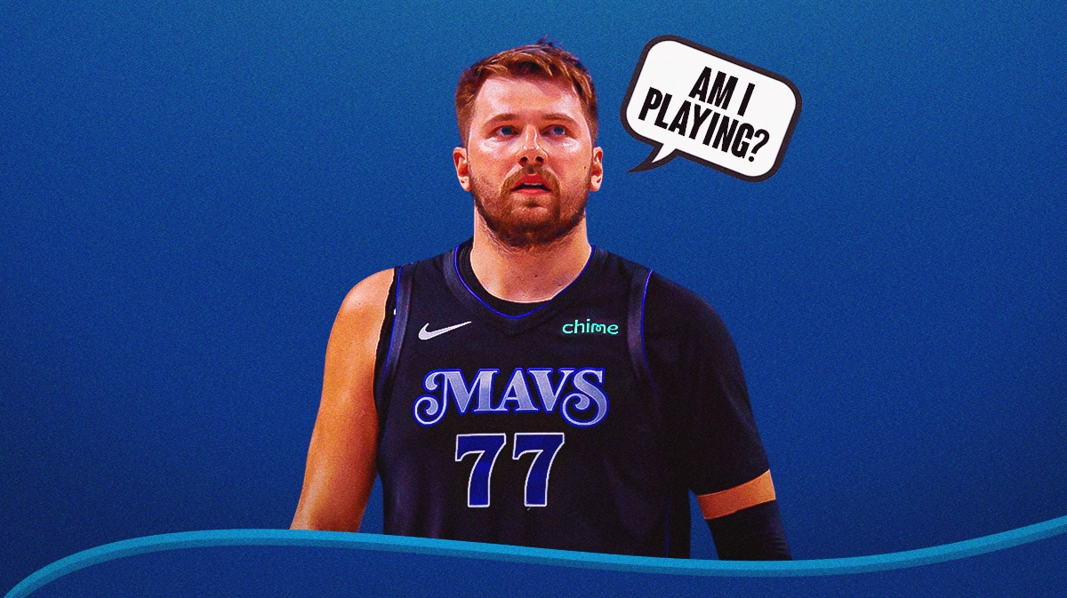 Mavericks' Luka Doncic saying the following: Am I playing?