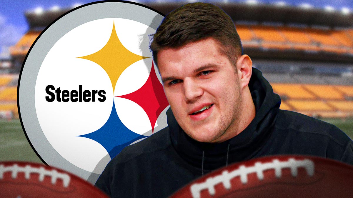 Steelers, NFL Draft, Mel Kiper Jr., Graham Barton, Duke football, Graham Barton and Steelers logo with Steelers stadium in the background
