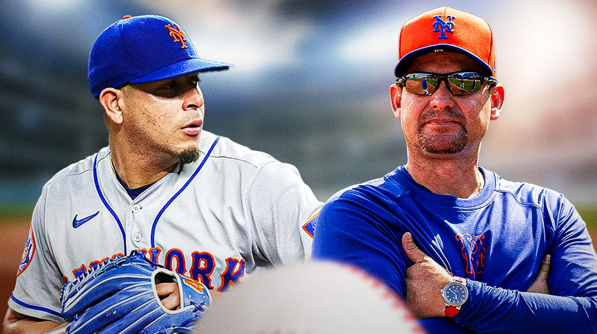 Mets' Carlos Mendoza smiling at Jose Butto