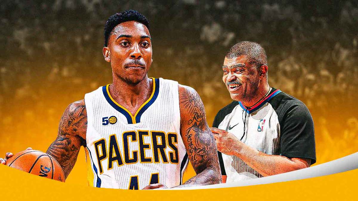 Former Hawks player Jeff Teague with NBA referee Tony Brothers