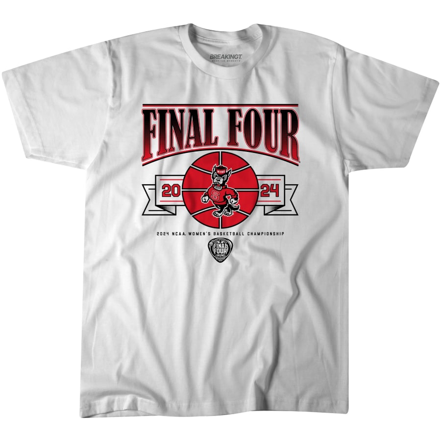 NC State Women's Basketball 2024 Final Four T-Shirt - White color on a white background.