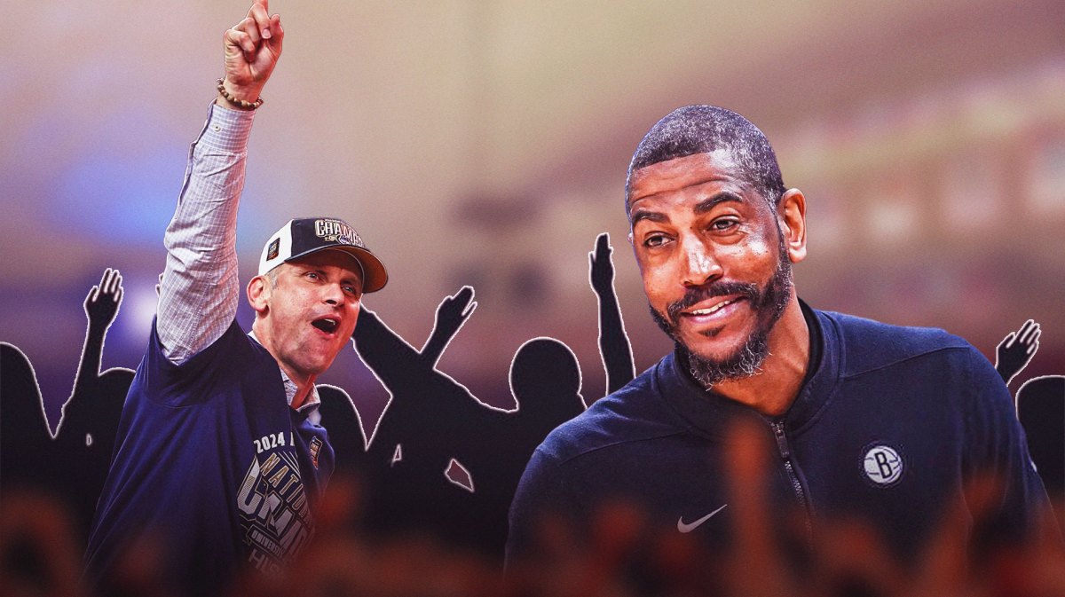 Nets coach Kevin Ollie with UConn coach Dan Hurley