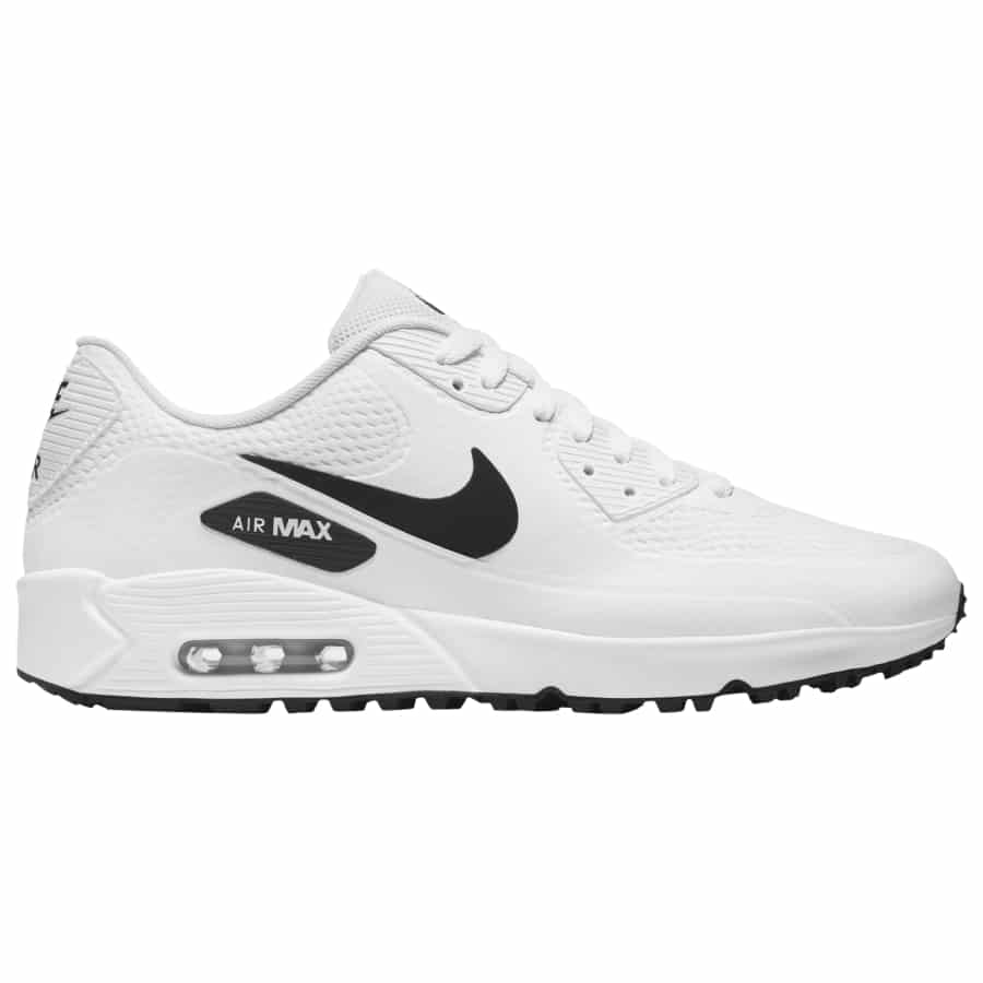 Nike Air Max 90 G Golf Shoes - White/Black colorway on a white background.