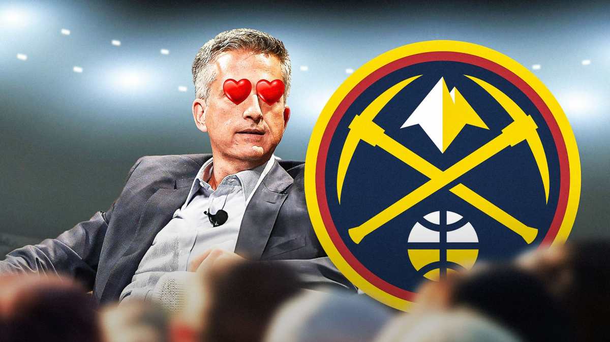 Bill Simmons looking at Denver Nuggets' logo with heart-eyes