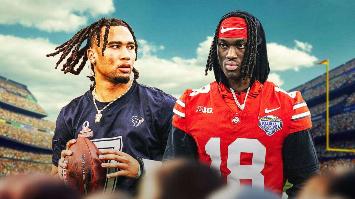 Texans CJ Stroud with Ohio State Marvin Harrison Jr. before NFL Draft