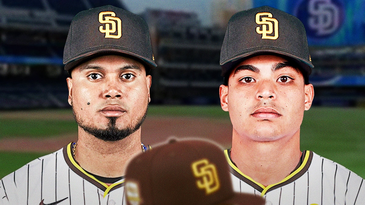 Marlins' Luis Arraez and Jesus Luzardo in Padres uniforms