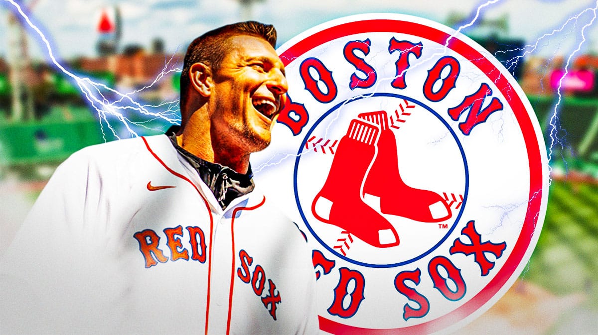 Four-time Super Bowl champion Rob Gronkowski, Red Sox, Fenway Park in back