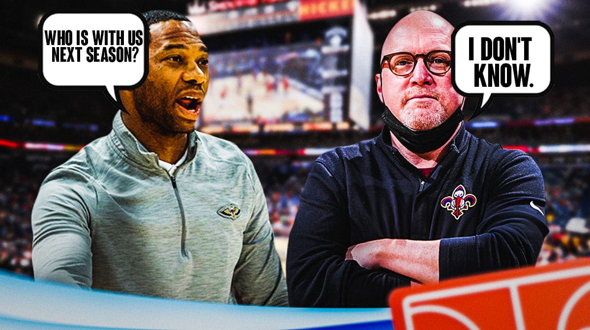 Willie Green asking "Who is with us next season?" David Griffin replying "I don't know."