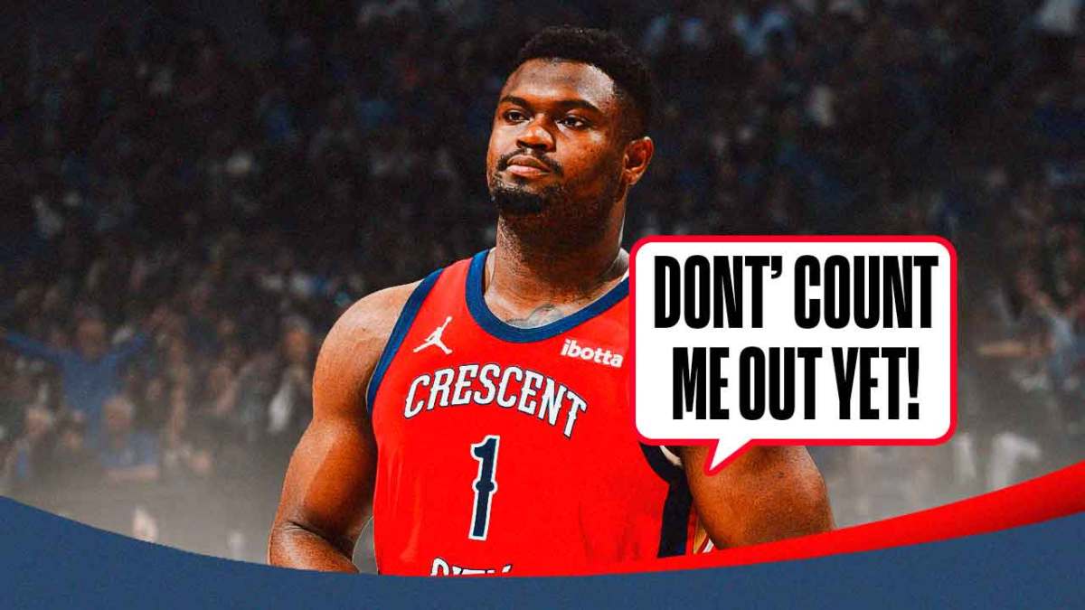 Pelicans star Zion Williamson looking.