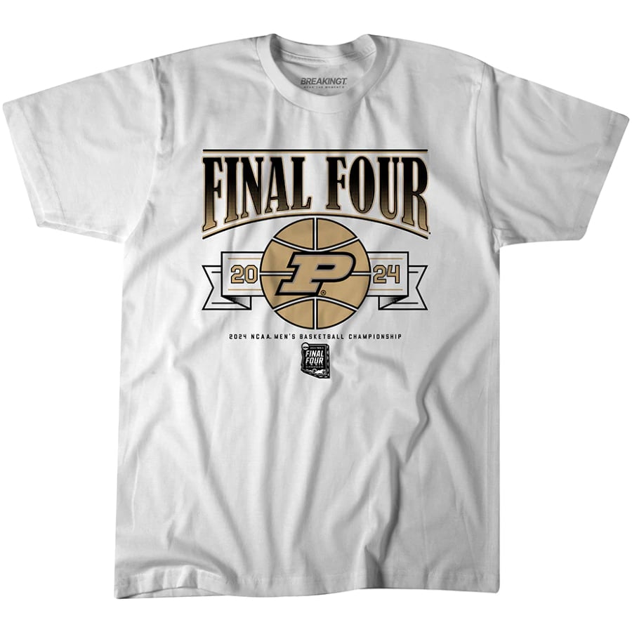 Purdue Men's Basketball 2024 Final Four T-Shirt - White color on a white background.