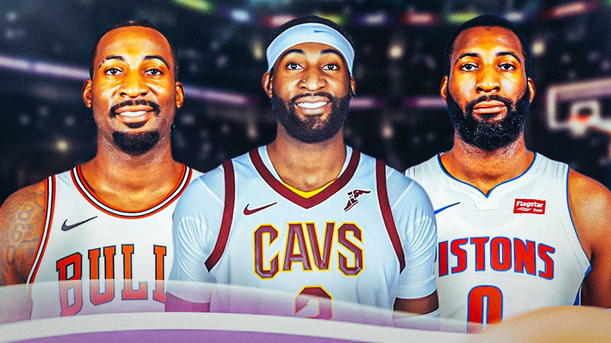 Andre Drummond playing for the Bulls, Cavaliers, and Pistons.