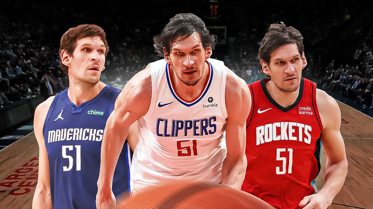Boban Marjanovic playing for the Mavericks, Clippers, and Rockets.