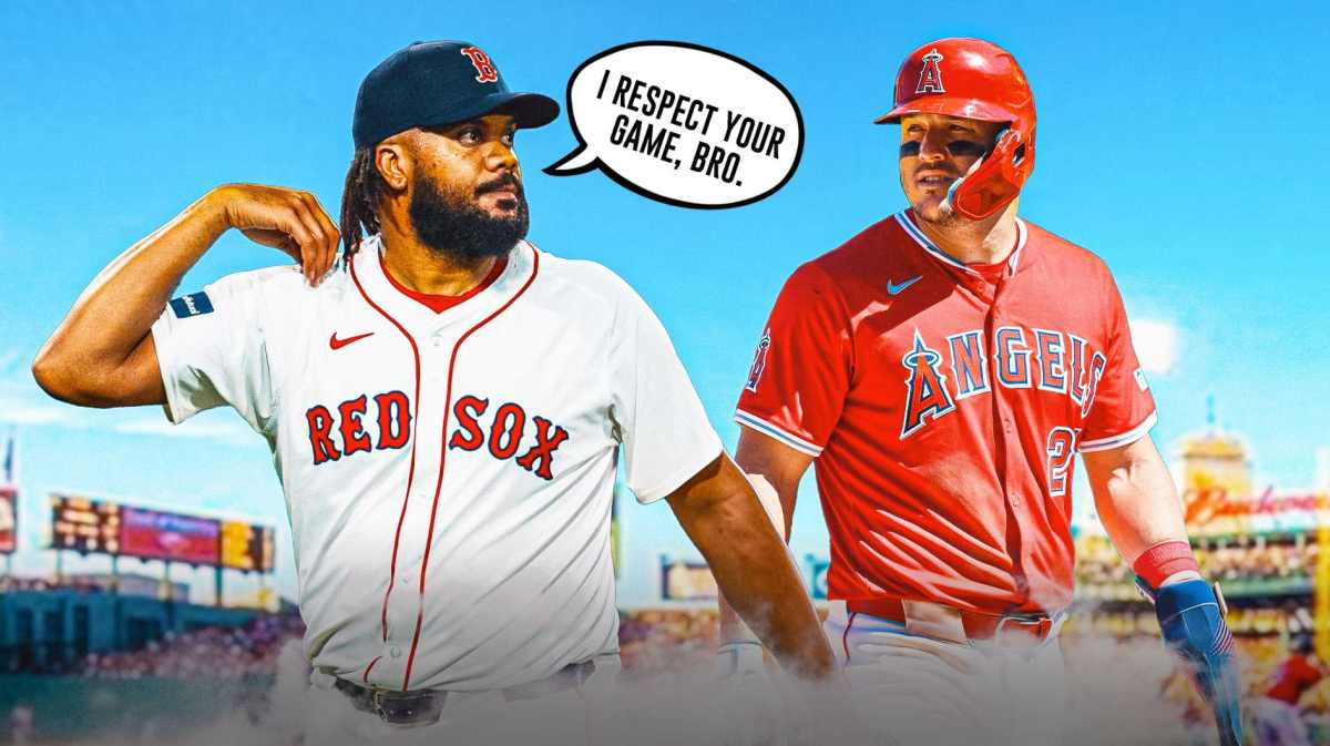 Kenley Jansen telling Mike Trout "I respect your game, bro."
